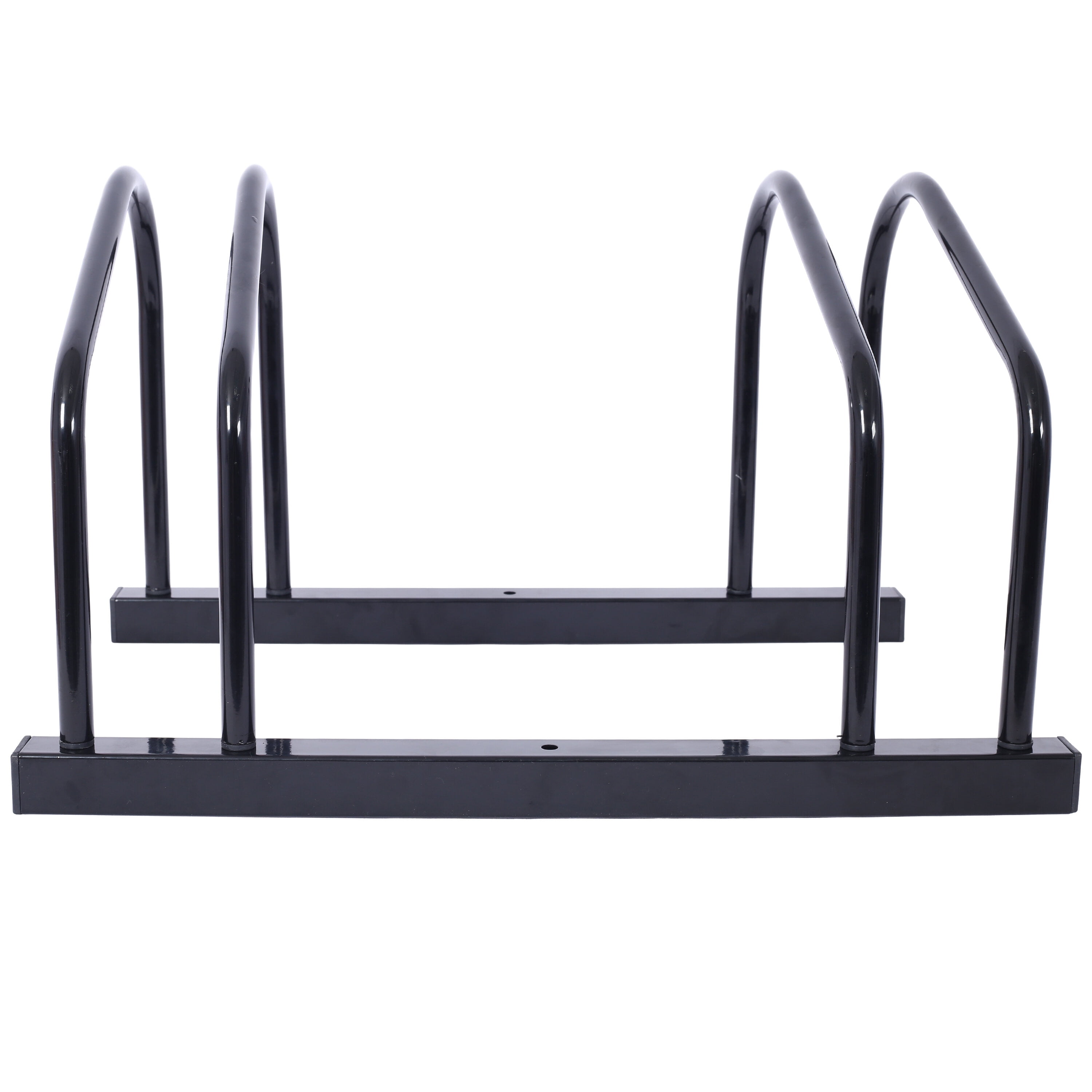 , 2 Bikes Floor Bike Stand, Bike Parking Rack Garage Bike Storage Stand Indoor/Outdoor 22-28" Wheel Stand, Max. Tire Width 2.15",black painted, Black ,Steel ,