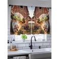thumbnail image 5 of Sheer Curtains 54 Inch Length 2 Panels Set for Kitchen, Farm Yaks Semi Sheer Curtains for Windows, Farmhouse Barn Funny Animals Butterfly Voile Window Treatments Rod Pocket Curtain, 5 of 7