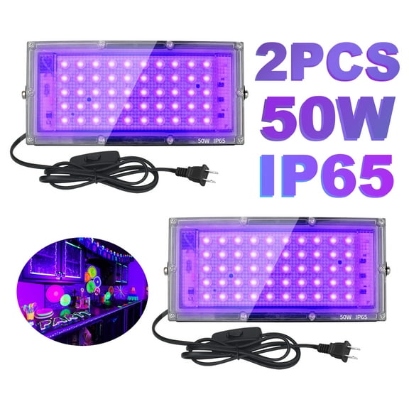 Indmird UV floodlight Black Lights, Water Resistance 2 Count