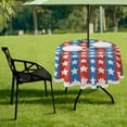 thumbnail image 7 of Coolnut 60" Patriotic Star Round Tablecloth, Waterproof Spillproof Polyester Fabric Table Cover with Zipper Umbrella Hole for Outdoor Patio Garden Dining Party, 7 of 7