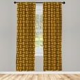 thumbnail image 5 of Ambesonne Kente Pattern Window Curtains, National Triangles, Each 28" W x 84" L, Brown Earth Yellow Mauve, 5 of 5