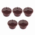 thumbnail image 4 of 5 Pack Reusable Refillable Coffee Capsules Food Grade PP 304 Stainless Steel (Brown), 4 of 4
