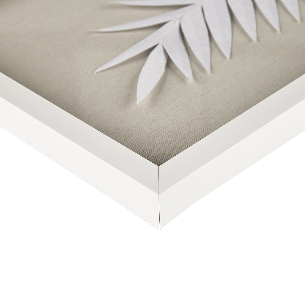MAYEERTY Framed Rice Paper Palm Leaves 3-Piece Shadowbox Wall Decor Set