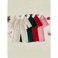 thumbnail image 3 of Conjunto de otoño para bebé niña: top de manga larga con cuello de muñeca y pantalón (2 piezas), 3 of 9
