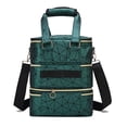 thumbnail image 4 of Bolsa organizadora de esmaltes de uñas, bolsa de maquillaje con asa, suministros portátiles profesionales, versátil, gran capacidad para accesorios de Verde, 4 of 7