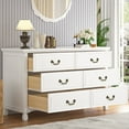thumbnail image 5 of Gacfiew Classic 6 Drawer Dresser for Bedroom, Solid White Dressers & Chest of Drawers with Wide Storage Cabinet (White), 5 of 7