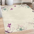 thumbnail image 1 of Floral Decorative Rug, Spring Flowers Leaves Branches Buds Butterflies Frame Like Abstract Art Pattern, Quality Carpet for Bedroom Dorm and Living Room, 6 Sizes, Jade Green, by Ambesonne, 1 of 4
