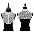 thumbnail image 3 of Bordado floral blanco de encaje desmontable con cuello falso para mujer, 3 of 3