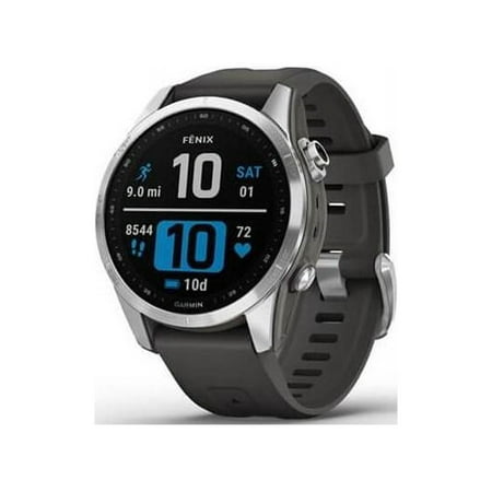 Garmin fenix 7S 42mm Multisport GPS Smartwatch, Silver with Graphite Band