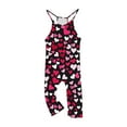thumbnail image 2 of FAHXNVB Girl's V Neck Sleeveless Jumpsuits Hearts Print Spaghetti Straps Long Pants Fashion Casual Rompers With Pockets 5-14 Years, 2 of 5