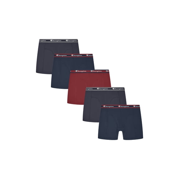 Champion Men’s Boxer Briefs – 5 Pack Wear360 Underwear, Moisture-Wicking, Articulated Shaping, Sizes S–2XL