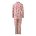 thumbnail image 5 of Valentines Pajamas Casual Lapel Button Plaid Print Two Piece Long Sleeve Pajamas Pajamas Suit, Women Pajama Sets XXL, 5 of 6