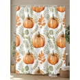 thumbnail image 4 of Fsddascl Orange Pumpkins Fall Shower Curtain Set - Small 36" x 72" Washable Bathtub Curtain with 12 Hooks, Thanksgiving Green Leaves Autumn Waterproof Fabric Stall Shower Curtains for Bathroom, 4 of 6