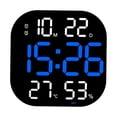 thumbnail image 3 of Reloj de pared digital moderno con temperatura y humedad, relojes LED, alarma electrónica Azul, 3 of 9