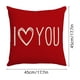 thumbnail image 3 of Funda de almohada de lino con estampado de corazones y letras | Funda de cojín decorativa para sofá o cama | Funda de almohada cuadrada de 45x45 cm, 3 of 6