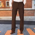 thumbnail image 2 of Zshosam Pants for Men Men's Classic-Fit -Resistant Flat-Front Chino Pant(Coffee,S), 2 of 4