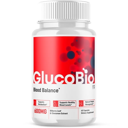 GlucoBio Blood Support Pills Advanced Formula Vitamin Supplement Gluco Bio 60 Capsules