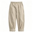 thumbnail image 3 of XIAOCHA Drawstring Waist Pants for Men Casual Everyday Relaxed Fit Baggy Trousers, 3 of 7