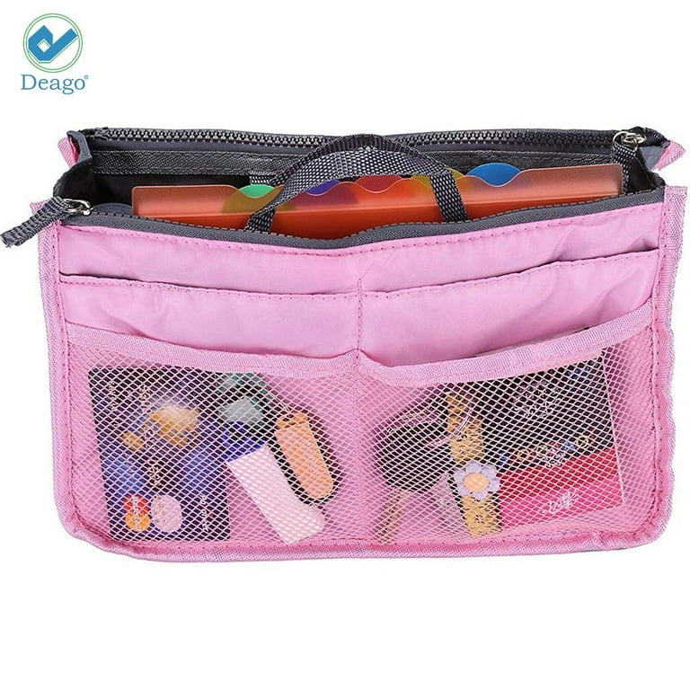 Bag and Purse Organizer with middle compartments in Blush Pink for