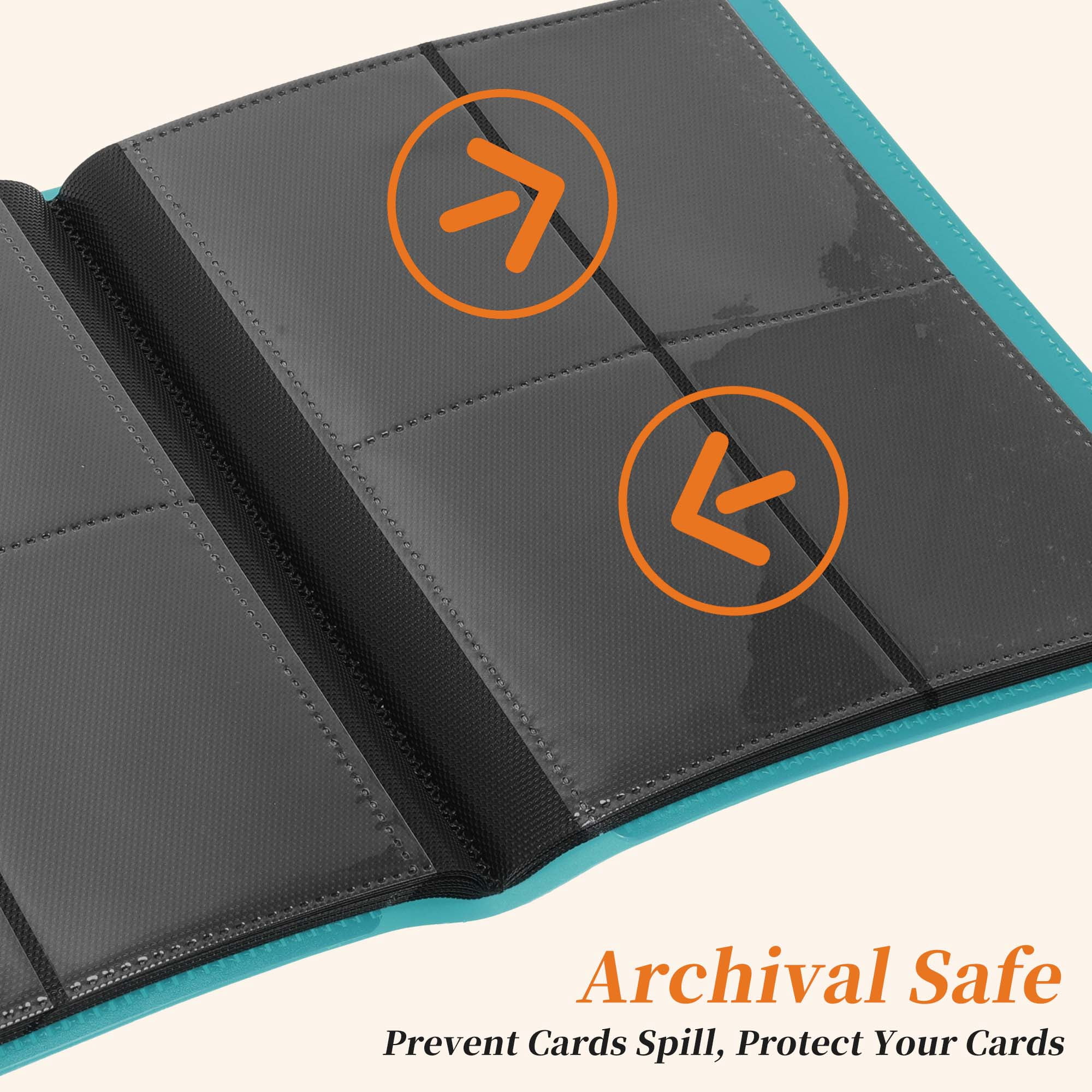 Unique Bargains Card Binder with 160 Card Capacity 4 Pockets and 20 Pages ["Lake Blue"]