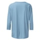 thumbnail image 3 of Mujeres Tres Cuartos de Manga Tops Moda Impresa Suelta Casual Cuello Redondo Suéter Blusa con Mangas 3/4, Mezcla de Poliéster para el Uso Diario de Verano, 3 of 5
