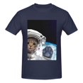 thumbnail image 4 of Bingfone Cat Astronaut Men'S Loose Fit Short-Sleeve Pocket T-Shirt, 4 of 7