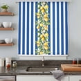 thumbnail image 5 of Blue Stripes Lemon Sheer Curtains 96 Inches Long, Spring Fruit Flowers Leaves Line Light Filering Curtains, Privacy Drapes Simi Floor to Veiling Curtain for Living Room Bedroom Large Window Treatment, 5 of 9