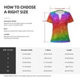 thumbnail image 5 of Naloa Colorful Glitter Print T-Shirts Short Sleeve V Neck Tees for Women Fashion Tops Trendy Lightweight Soft Casual Summer Outfits Clothes, 5 of 5