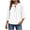 04# White, variant on Women's Cotton Tops Loose Fit Tie Neck Blouse Puff Sleeve Top Casual Summer Flowy Boho Chic Solid Button down Tunic for Work Daily Wear S-2XL