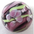 thumbnail image 2 of Big Game Toys~22mm (7/8") Protea Hand Made Art Glass Marble Purple/Green Flower Swirl, 2 of 5