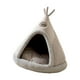 thumbnail image 5 of Cama cueva para gatos, nido semicerrado, suave, para gatos o perros pequeños, tienda de campaña para dormir. Gris, 5 of 9