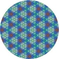 thumbnail image 1 of Ahgly Company Machine Washable Indoor Round Transitional Sapphire Blue Area Rugs, 3' Round, 1 of 7