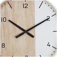 thumbnail image 4 of DecMode 24" Brown Wooden Two-Toned Wall Clock with White Accents, 4 of 11