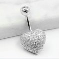 thumbnail image 4 of QQTDFG 925 Sterling Silver Belly Bar Button Navel Ring Heart CZ Crystal Piercing A4024-8mm, 4 of 9