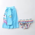 thumbnail image 4 of HAWEE Little Girls Two Pieces Rash Guard Swimsuit Set Long Sleeve Print Bikini Bathing Suit UPF50+ Beach Swimwear, 4 of 4