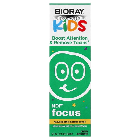 Bioray Kids, NDF Focus, Naturopathic Probiotic Drops, Citrus, 2 fl oz (60 ml)