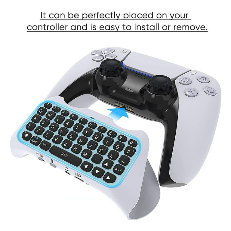 Wireless Controller Keyboard for PS5, Portable Bluetooth Gamepad Chatpad  with Built-in Speaker & Audio Jack for PS 5 