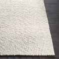 thumbnail image 4 of Hauteloom Rockfish Boho Hand Woven Wool Natural Fiber Soft Area Rug for Living Room, Bedroom, Dining Room- Traditional Farmhouse High Pile Braided Carpet - White, Ivory - 12' x 15', 4 of 10