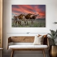 thumbnail image 3 of Elephant Stock Three Texas Longhorns Wall Art - Horizontal Canvas Wall Art - Bedroom Wall Decor - Animal Canvas - Gray And Brown Decor - 48" x 32", 3 of 8