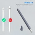thumbnail image 2 of Silicone Sleeve for Apple Pencil 2nd Generation, Soft Protective iPad Pencil Grip Holder Light Pen Skin Case Cover with 2 Nib Covers Accessories, Lavender Gray, 2 of 8