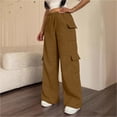 thumbnail image 7 of akafmk Womens Cargo Sweatpants Fall Wide Leg Sweatpants Elastic Waist Drawstring Winter Workout Hiking Stretch Casual Sweatpants, Size L, 7 of 7