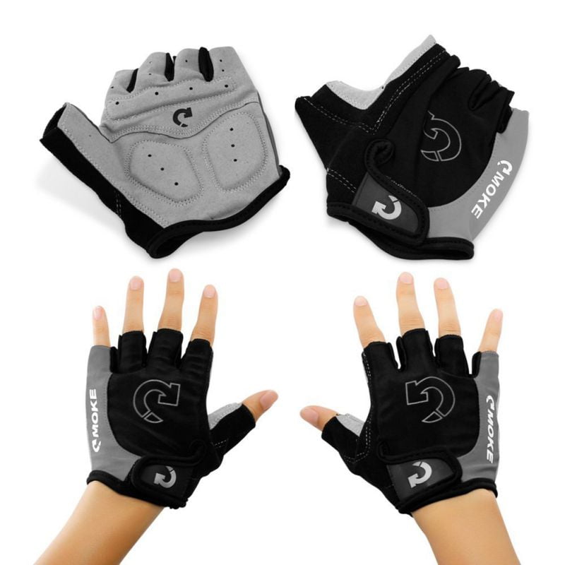 CYCLING GLOVES CROCHET LEATHER CYCLE BICYCLE TRAINING RACING GYM SPORTS FITNESS 