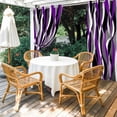 thumbnail image 4 of Outdoor Curtains for Patio Waterproof, Purple Stripe Windproof Pravicy Outside Porch Blackout Curtain, Black Grey White Gradient Striped Geometric Sun Blocking Grommets Curtains for Cabana 54"x95", 4 of 9