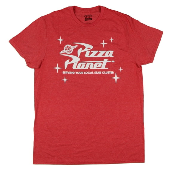Disney Women's Toy Story Pizza Planet Logo and 4-Point Stars Cotton Blend Adult Costume Short Sleeve T-Shirt