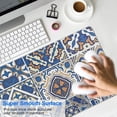 thumbnail image 4 of Long Mouse Pads for Desk,Blue Ethnic Geometric Patchwork Pattern Desk Mats on Top Of Desks, Desk Mouse Pad Extra Large with 3mm Non-Slip Base and Stitched Edge for Gaming,Office,Work,Home 31.5"x11.8", 4 of 6