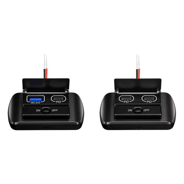 Zócalo Del Cargador USB Coche 12V/24V Con El Panel Dual Mercado Interruptor QC3.0 PD