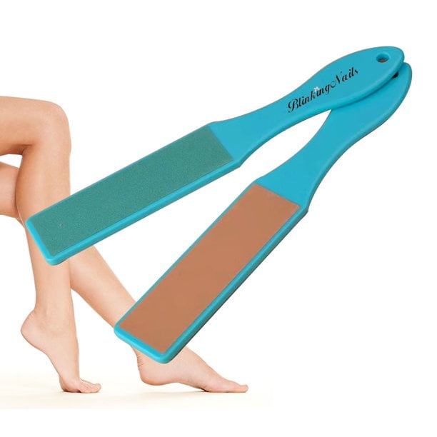BlinkingNails Professional Foot Rasp File, Foot File Callus Remover for Feet, Foot Scrubber to Remove Dead Skin, Pedicure Tools Callus Remover, Double Sided Foot Rasper Sandpaper with Plastic Handle