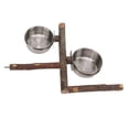 thumbnail image 5 of Soporte de madera para loros con cuenco de comida de acero inoxidable, soporte para alimentador de alimentos, conjunto de alimentador de jaula para pájaros combinado L, 5 of 5