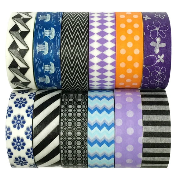 Wrapables Washi Tapes Decorative Masking Tapes, Set of 12, ADSET02