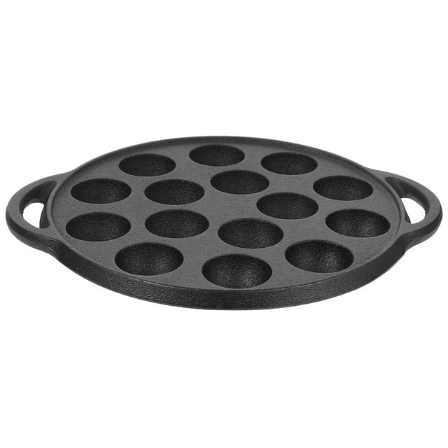 OULII Cast Iron Aebleskiver Pan for Authentic Danish Pancakes 2pcs Cake Pop and Takoyaki Maker